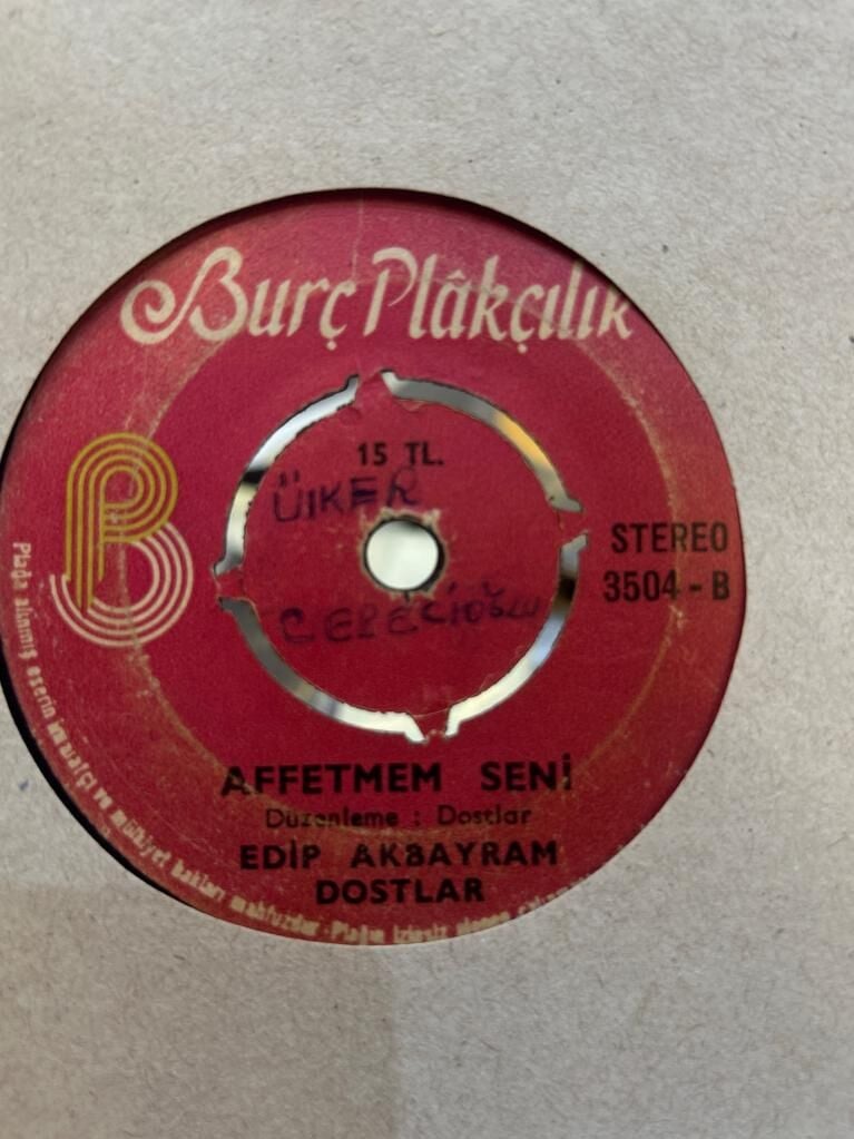 Edip Akbayram & Dostlar – Mehmet Emmi / Affetmem Seni 1976 BASKI 45lik