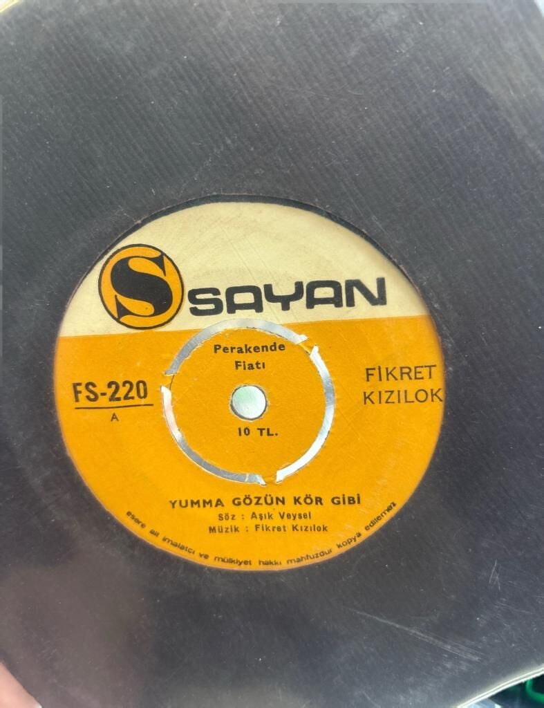 Fikret Kızılok – Yumma Gözün Kör Gibi / Yağmur Olsam 1970 BASKI 45LİK