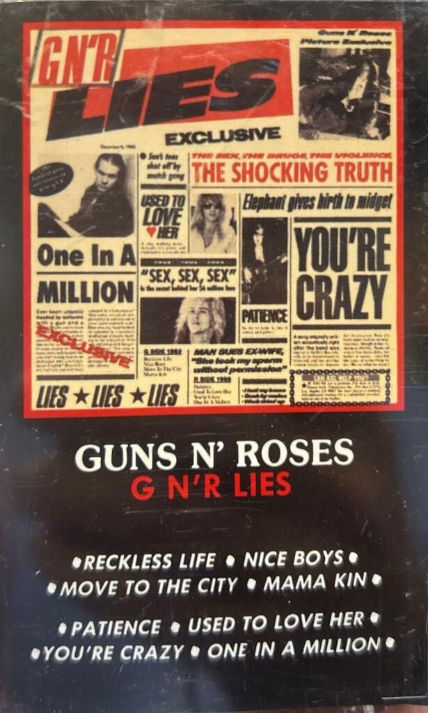 KASET Guns N' Roses – G N' R Lies 1989 BASKI KASET