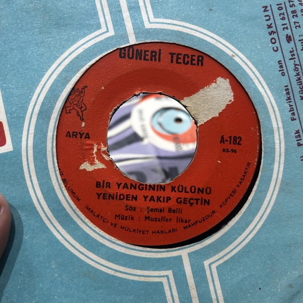 Güneri Tecer ‎– O Güzelim Yıllarım / Bir Yangının Külünü Yeniden Yakıp Geçtin 45LİK