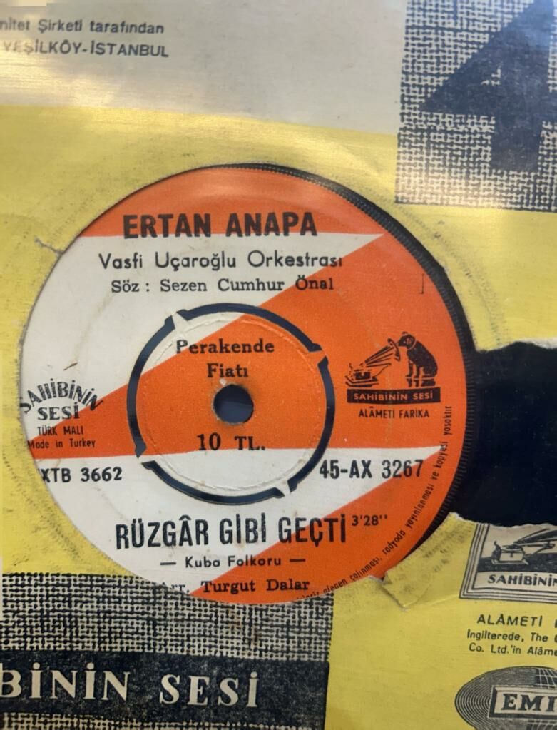 Ertan Anapa – Korkuyorum Seni Kaybetmekten / Rüzgar Gibi Geçti  1968 BASKI 45LİK