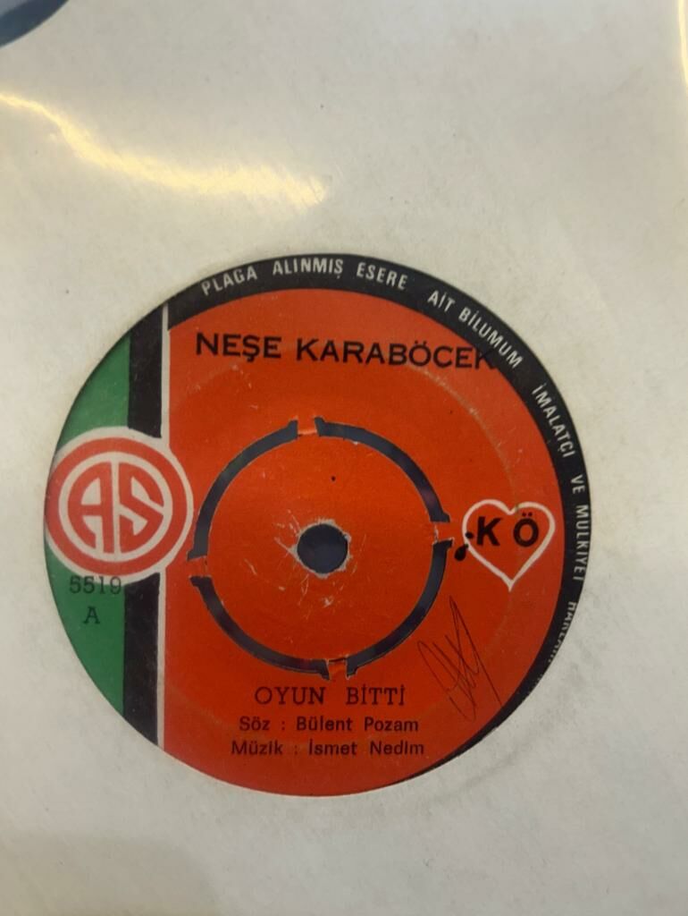 Neşe Karaböcek ‎– Oyun Bitti / Neden Düştüm Ben Bu Aşka 1970LER BASKI 45LİK