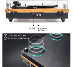 Record Master TT202-J Retro Pikap Bluetooth Özellikli Tüm Plakları Çalabilen Pikap 33, 45, 78 Devir *ÜCRETSİZ KARGO