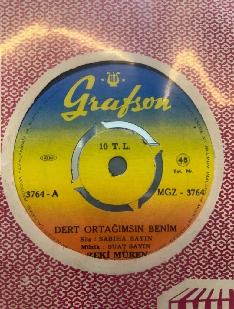 Zeki Müren – Dert Ortağımsın Benim / Yaralı Gönül 1971 BASKI 45LİK