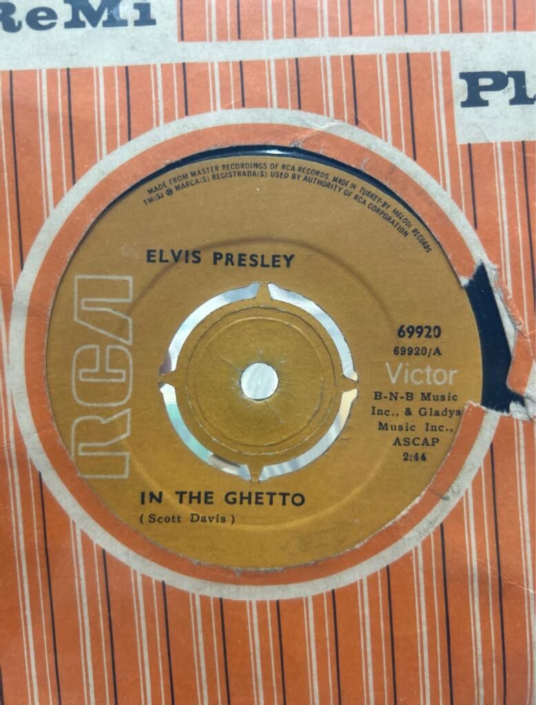 Elvis presley - İn The Ghetto/Any Day Now 45lik