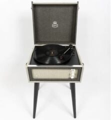 GPO Bermuda - Antika Pikap Plak Çalar Gri-Krem