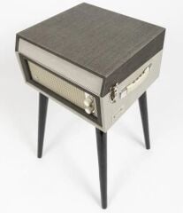 GPO Bermuda - Antika Pikap Plak Çalar Gri-Krem