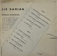 Liz Sarian - Chansons Armeniennes  LP