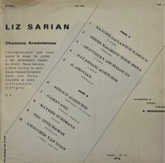 Liz Sarian - Chansons Armeniennes  LP