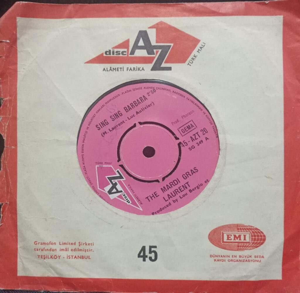 Laurent – Sing Sing Barbara / Le Temple Bleu Dönem Tr Baskı 45 Lik