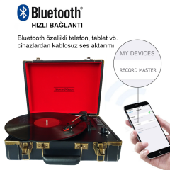 Record Master *ÜCRETSİZ KARGO Record Master T317UB SiyahŞarjlı Pikap Bluetoothlu-USB'li