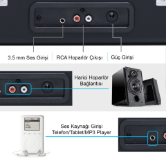 Record Master *ÜCRETSİZ KARGO Record Master T317UB SiyahŞarjlı Pikap Bluetoothlu-USB'li