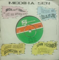 Mediha Şen* – Beyaz Gül / Ben De Bir Kalp Taşıyorum Unutma Dönem TR Baskı 45 lik