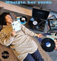 Record Master *ÜCRETSİZ KARGO Record Master ST14012 Gri-Siyah Retro Pikap Bluetooth ve Şarj Özellikli Özel Dış Kaplama Retro Pikap 33, 45, 78 Devir