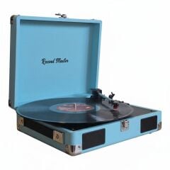 Record Master RM-311 Mavi Renkli Pikap - Tüm Plaklar İle Uyumlu - Power Bank lere Bağlanarak Kullanılabilme