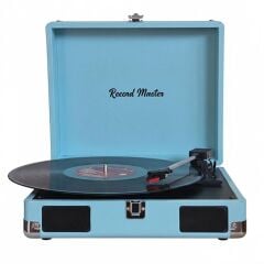 Record Master RM-311 Mavi Renkli Pikap - Tüm Plaklar İle Uyumlu - Power Bank lere Bağlanarak Kullanılabilme