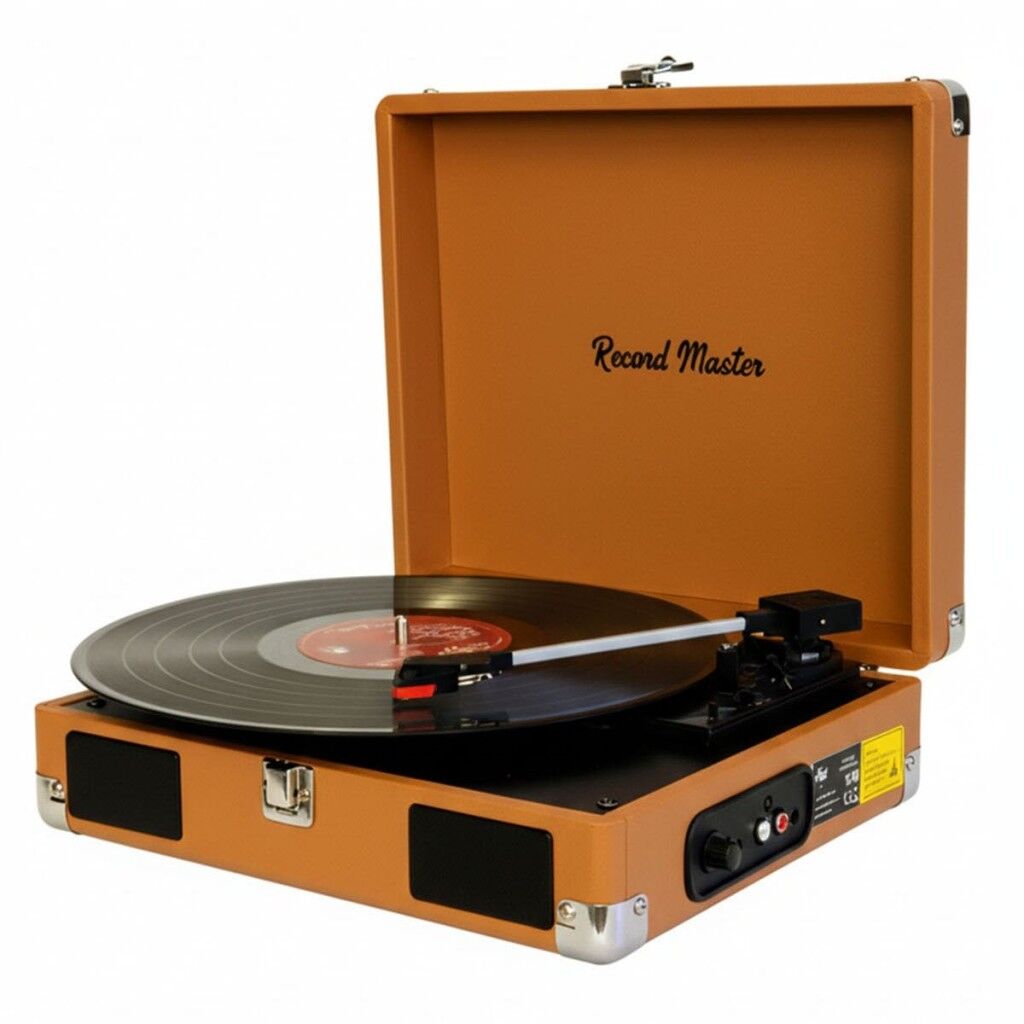 Record Master RM-311 Kahverengi Pikap - Tüm Plaklar İle Uyumlu - Power Bank lere Bağlanarak Kullanılabilme