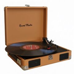 Record Master RM-311 Kahverengi Pikap - Tüm Plaklar İle Uyumlu - Power Bank lere Bağlanarak Kullanılabilme