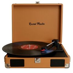 Record Master RM-311 Kahverengi Pikap - Tüm Plaklar İle Uyumlu - Power Bank lere Bağlanarak Kullanılabilme