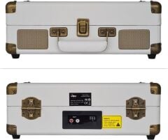 Record Master ST14012 Retro Pikap - Kum Beyazı - Bluetooth ve Şarj Özellikli - Tüm Plakları Çalabilme