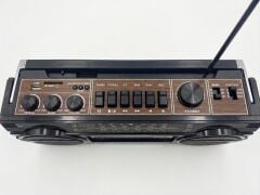 Crownwell Siyah Bluetooth Destekli Nostaljik Kaset Çalar ve Taşınabilir Radyo SİYAH