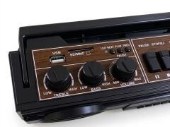 Crownwell Siyah Bluetooth Destekli Nostaljik Kaset Çalar ve Taşınabilir Radyo SİYAH