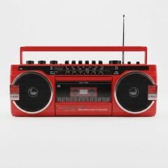 Crownwell Kırmızı Bluetooth Destekli Nostaljik Kaset Çalar ve Taşınabilir Radyo KIRMIZI