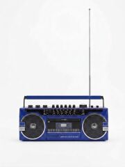 Crownwell Mavi Bluetooth Destekli Nostaljik Kaset Çalar ve Taşınabilir Radyo MAVİ