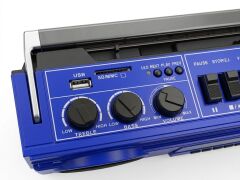 Crownwell Mavi Bluetooth Destekli Nostaljik Kaset Çalar ve Taşınabilir Radyo MAVİ