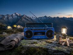 Crownwell Mavi Bluetooth Destekli Nostaljik Kaset Çalar ve Taşınabilir Radyo MAVİ