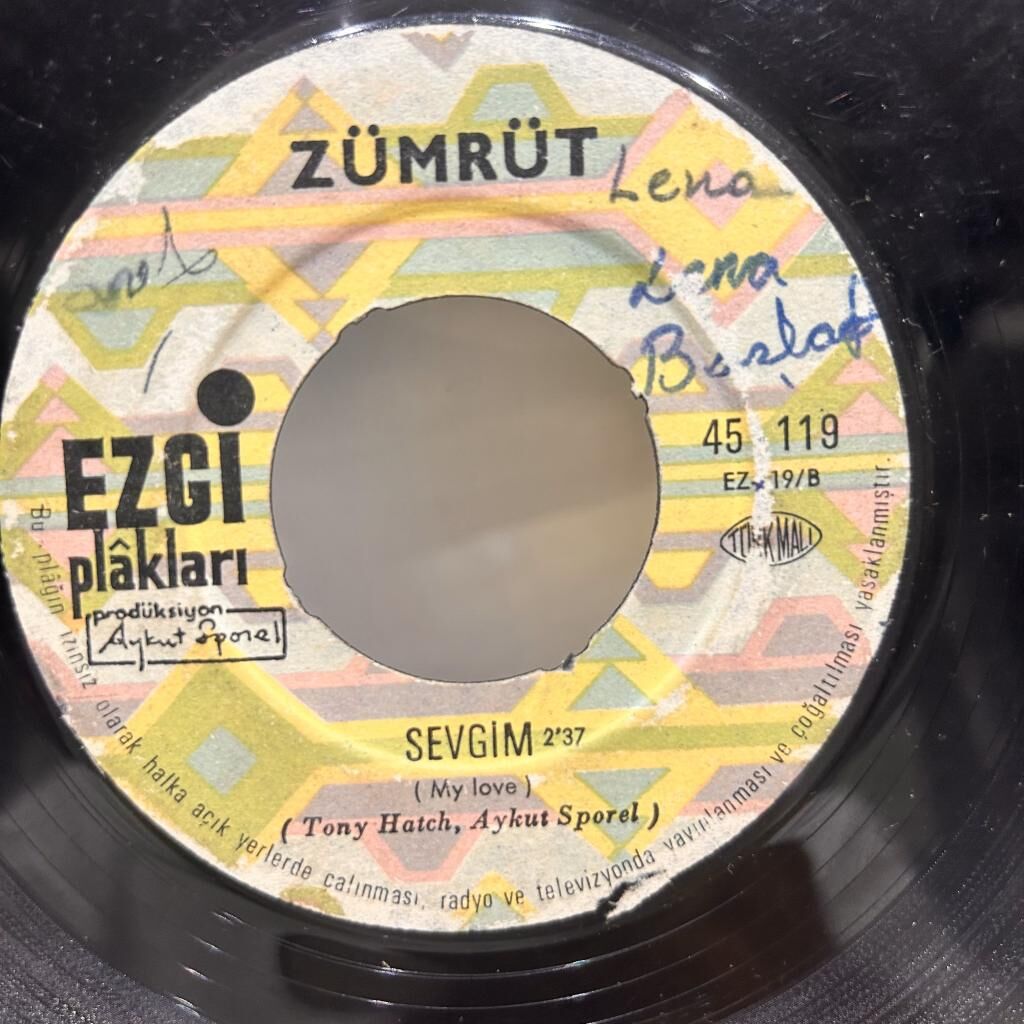 Zümrüt – Dönüş / Sevgim 1968 BASKI 45LİK