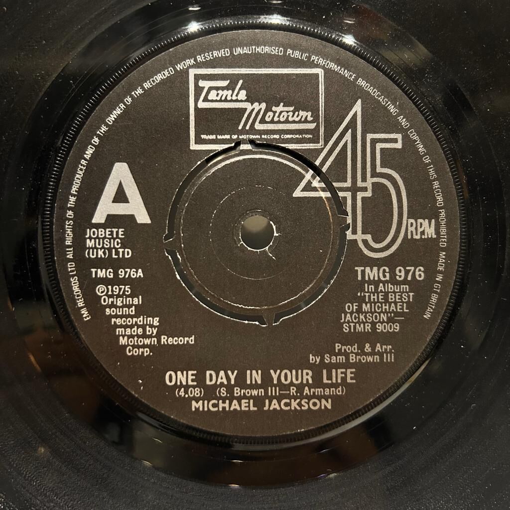 Michael Jackson – One Day In Your Life / Take Me Back 1981 Baskı 45lik