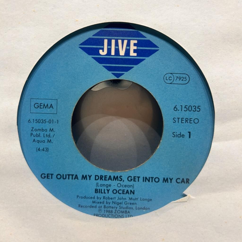 Billy Ocean – Get Outta My Dreams, Get Into My Car / Showdown 45LİK