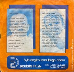 Serter Bağcan – Öyle Değilmi 45'lik