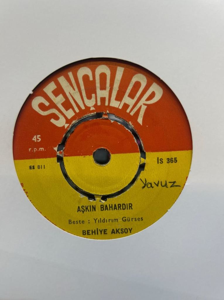 Behiye Aksoy ‎– Merhametsiz / Aşkın Bahardır 1970ler BASKI 45LİK