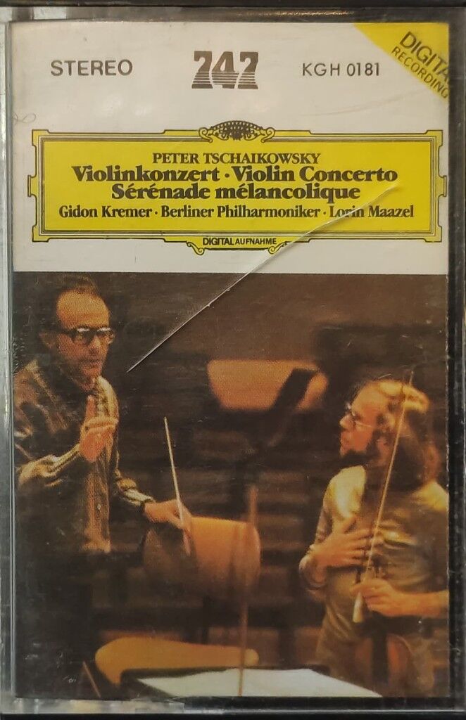 DİKKAT KASET !!! Pyotr Ilyich Tchaikovsky & Gidon Kremer & Berliner Philharmoniker & Lorin Maazel – Violin Concerto, Sérénade Mélancolique Kaset
