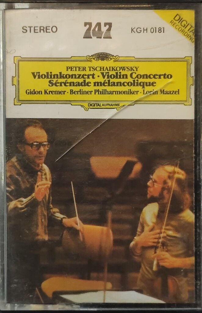 DİKKAT KASET !!! Pyotr Ilyich Tchaikovsky & Gidon Kremer & Berliner Philharmoniker & Lorin Maazel – Violin Concerto, Sérénade Mélancolique Kaset