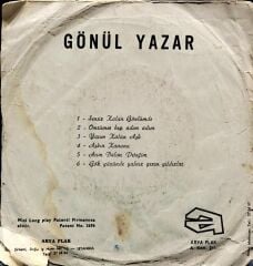 Gönül Yazar – Sensiz Kalan Gönlümde - Gökyüzünde Yalnız Gezen Yıldızlar Mini LP 45'lik