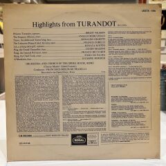 Puccini , Birgit Nilsson, Franco Corelli, Renata Scotto, Rome Opera Chorus* And Orchestra*, Francesco Molinari-Pradelli ‎– Highlights From Turandot LP