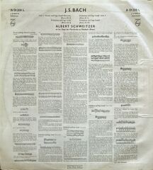 J. S. Bach - Albert Schweitzer – Toccata Und Fugue D-moll (Dorische) / Praludium Und Fugue A-dur / Praludium Und Fugue F-moll / Praludium Und Fugue H-moll LP