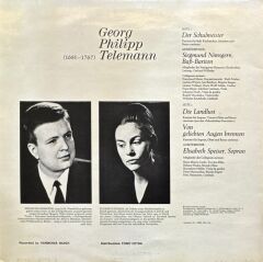 Georg Philipp Telemann, Elisabeth Speiser, Siegmund Nimsgern, Collegium Aureum – Kantaten (Der Schulmeister / Die Landlust / Von Geliebten Augen) LP