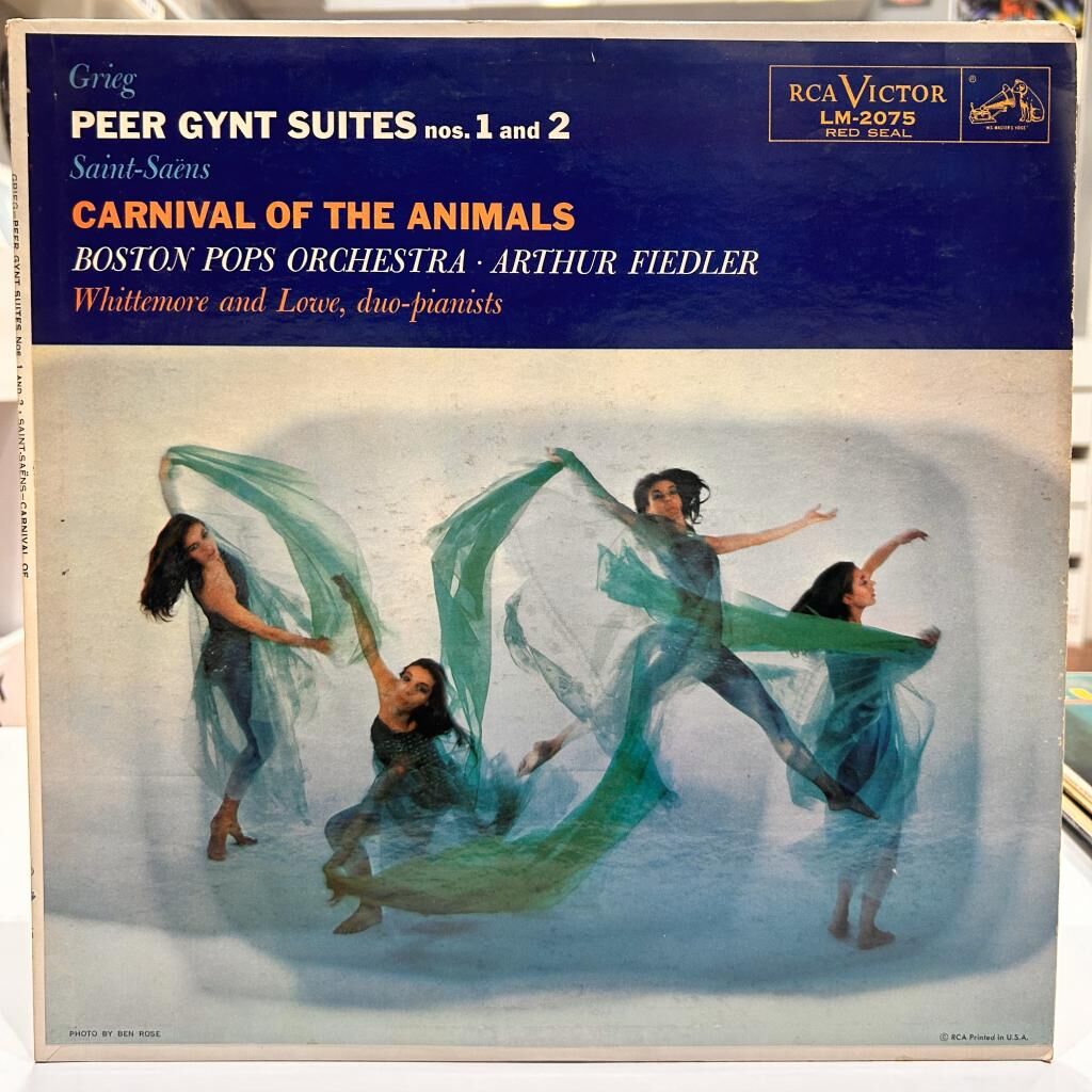 Grieg, Saint-Saëns - Boston Pops Orchestra • Arthur Fiedler ‎– Peer Gynt Suites / Carnival Of The Animals 1957 BASKI LP