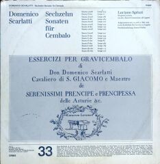 Domenico Scarlatti – Sechzehn Sonaten für Cembalo LP