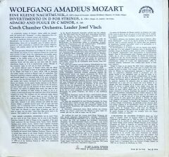 Czech Chamber Orchestra Leader Josef Vlach, Mozart* – Eine Kleine Nachtmusik / Divermento In D / Adagio And Fugue LP