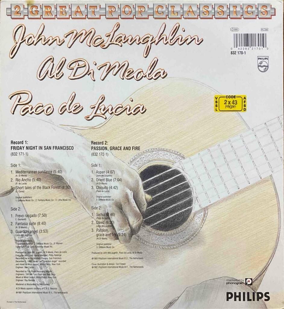 John McLaughlin / Al Di Meola / Paco De Lucía – Friday Night In San Francisco - Passion Grace & Fire