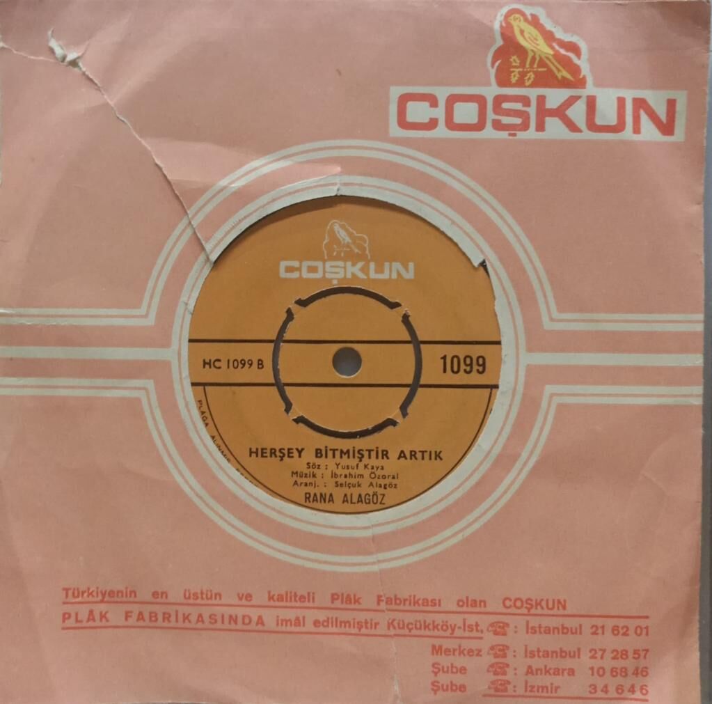 Rana Alagöz – Sevgiliye / Herşey Bitmiştir Artık 45'lik