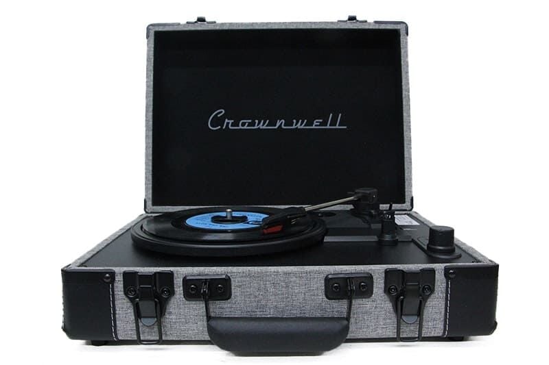 Crownwell Pikap Virginia Özel Kumaş Kaplama Retro Görünümlü Şık Çanta Model Dahili Bataryalı Şarjlı Bluetooth Pikap AMBALAJINDA SIFIR