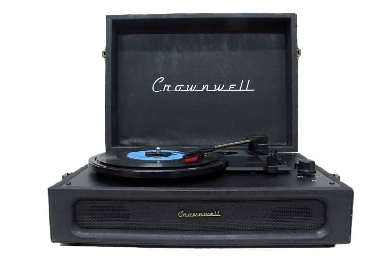 Crownwell Pikap Casablanca Özel Kumaş Kaplama Retro Görünümlü Şık Çanta Model Dahili Bataryalı Şarjlı Bluetooth Pikap AMBALAJINDA SIFIR