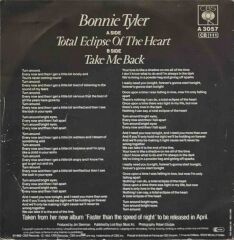 Bonnie Tyler – Total Eclipse Of The Heart 45'lik