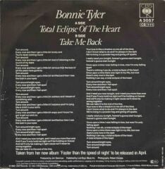 Bonnie Tyler – Total Eclipse Of The Heart 45'lik